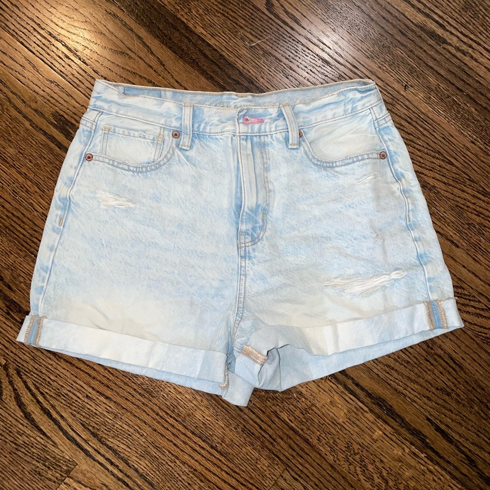 American eagle women’s jean shorts rainbow pockets - Picture 2 of 4